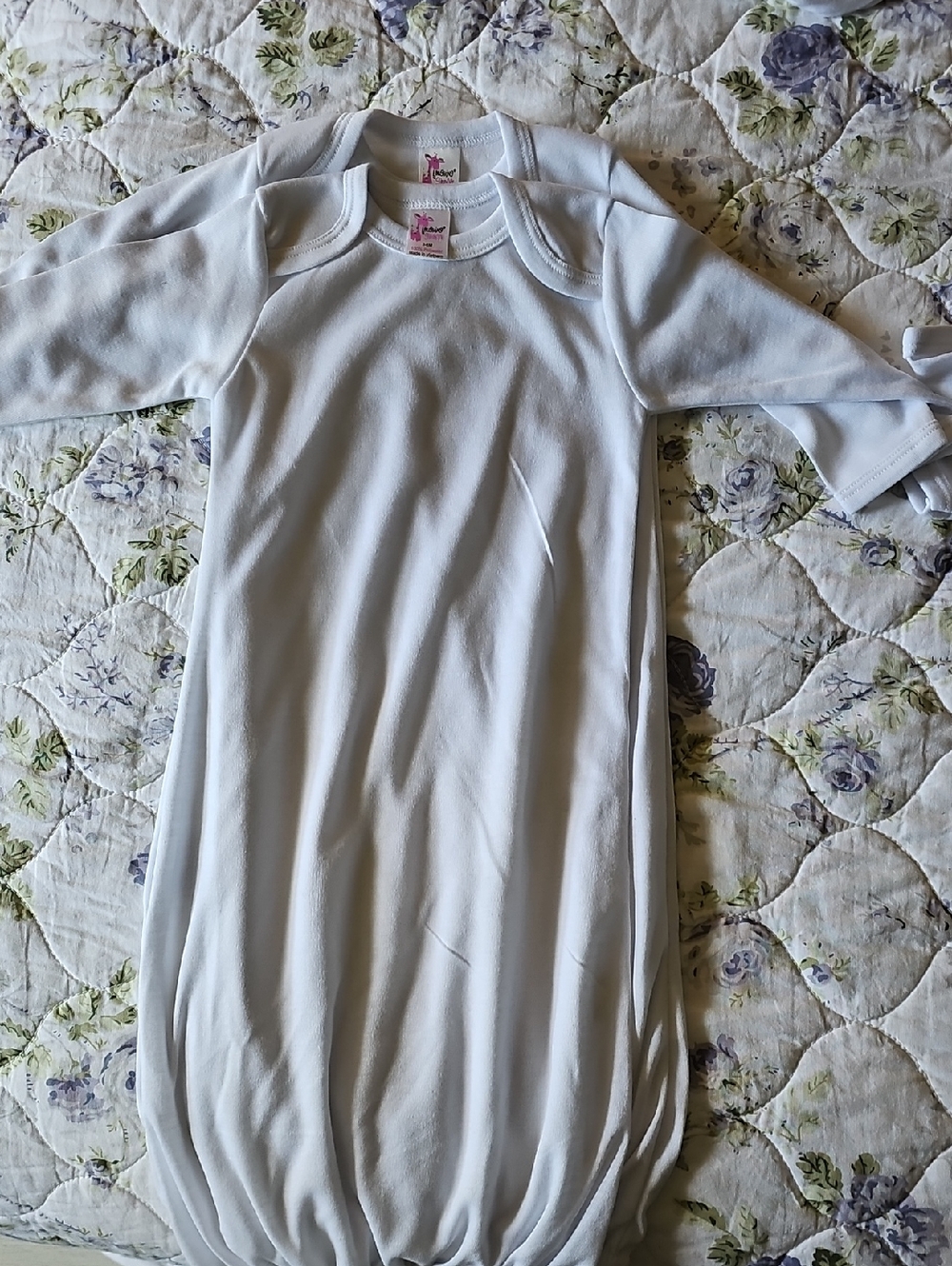 Pkg Of 2 Soft White Infant Sleep Gown - Comfort Cotton Pajama